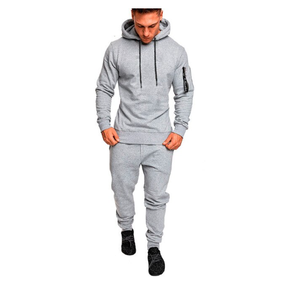 NOUVEAU GEO BROTHERS Ensemble de vêtements de sport pour hommes, deux pièces, décontracté, hip-hop, hiver, chaud, respirant, 100% coton, sweat-shirt + pantalon de fitness - Product Image 1