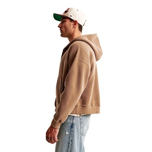Sweats à capuche zippés pour hommes, épaule tombante, 100% coton, tissu doux, taille confortable avec personnalisation - Product Image 5