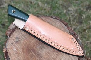 Couteau de chasse en plein air de camping à lame fixe en acier damas fait à la main manche en palissandre couverture en cuir Support OEM nouveau Design - Product Image 5
