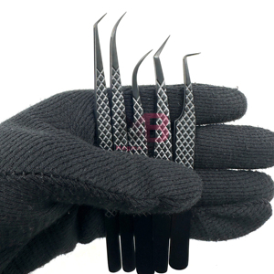 แหนบต่อขนตาแบบนาโนกริป 45 องศา 90 องศา สีดำ พลาสมา  แหนบต่อขนตาแบบยั่งยืน สำหรับต่อขนตาแบบวอลุ่ม - Product Image 1