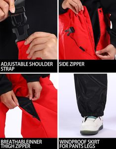 Pantalon de ski Super Baggy pour femme bavoirs de snowboard respirants salopette isolée chaude coupe-vent imperméable - Product Image 4