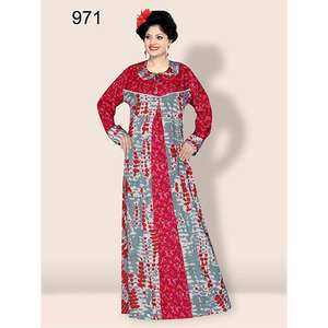 Robe Kaftan Longue Imprimée Florale de Haute Qualité pour Femme, Manches Courtes, Grande Taille, Respirante, Décontractée, Tenue Traditionnelle Musulmane - Product Image 1