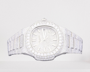 Relojes de Lujo Premium, Totalmente Engastados con Diamantes de Moissanita, Hechos a Mano, de Acero Inoxidable, Resistentes al Agua, para el Mundo Entero - Product Image 1
