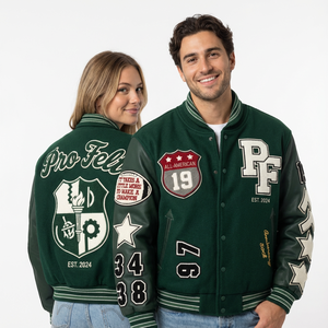 Vestes de baseball streetwear avec design patch, vente en gros OEM, vestes universitaires pour hommes, vêtements d'extérieur personnalisés, veste de baseball collage pour hommes - Product Image 4