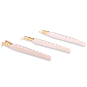 Material original con pinzas de precisión para pestañas Puntas firmemente cerradas en todos los colores Uso de belleza para pestañas individuales - Product Image 2