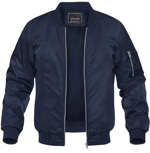 Blouson Bomber Gris Clair Personnalisé Homme Fermeture Éclair Mode Extérieure Streetwear Coupe-Vent Léger OEM ODM Vente en Gros - Product Image 3