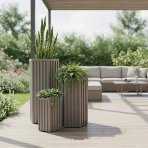 Grandes jardinières hexagonales en colonne, design minimaliste, motif carré écologique pour la maison et le jardin - Product Image 1