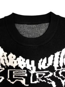 Pull de plage en jacquard à col ras du cou respirant pour hommes Halloween Ailes de démon Pull en tricot épais en molleton à motif uni - Product Image 3