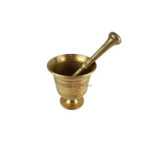 Premium Gold Finished Brass Made Spice Grinding And <b>Pill</b> Crushing <b>Pot</b> Mortar & Pestle For Home Kitchen Use Mortar & Pestle - Product Image 4