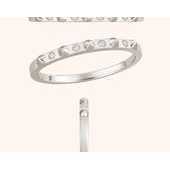 Bague en acier inoxydable plaqué or 18 carats avec zircon en forme de chiffre, tendance - Product Image 6