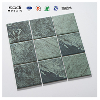 Mosaïque en porcelaine pour piscine, spa, mur de fond vert BALI, antidérapante, écologique, pour extérieur, au-dessus du sol
