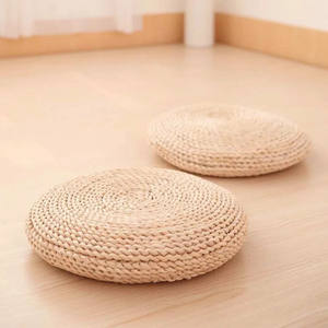 Pouf artisanal essentiel pour la maison, tabouret en jacinthe d'eau, poufs en gros, chaises ottomanes - Product Image 6