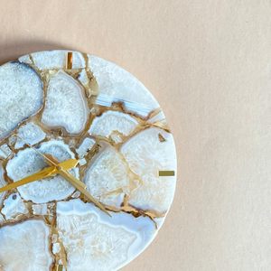 Handcrafted Agate Round Wall Clock Natural Stone <b>Decorative</b> Wall Clock - Product Image 4