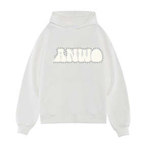 Sudaderas térmicas para hombre, jersey con estampado de diamantes de imitación, Sudadera con capucha de gran tamaño, 100% algodón, lavado ácido, bordado, Logo, sudadera con capucha para hombre - Product Image 1