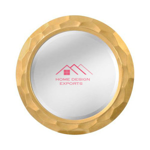 Miroir mural en cercle argenté pour douche, fini or, pour salle de bain, miroir moderne à monture ronde en métal - Product Image 2