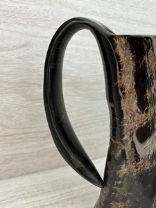 Taza de cuerno de búfalo de agua de estilo náutico vikingo hecha a mano, taza de café de Navidad, Ágata tallada, piel Natural pulida para Navidad - Product Image 6