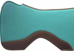 Heavy Duty 100% Pure Wool Felt Horse Saddle Pad - Durable <b>Equestrian</b> Gear with Genuine Leather Wear Leathers - Product Image 2