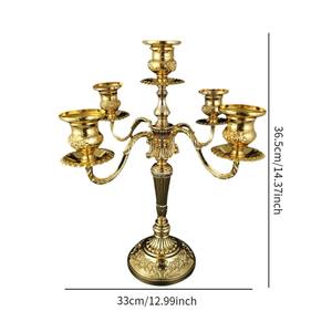 Bougeoir de qualité supérieure Candélabres à 5 bras conçus pour contenir cinq bougies Centre de table Table à manger Mariage ou décoration intérieure - Product Image 3