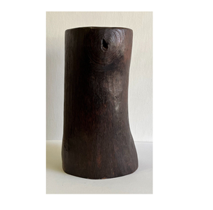 Vase à fleurs en bois jardinière ronde de bureau noir mat et pot de bureau de nouveau style naturel avec vente - Product Image 5