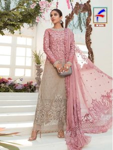 Beautiful Indian <b>Net</b> Gown <b>Dupatta</b> Set With Embroidery Hand Work Georgette Sequence Gown for Women and Girls Festive Partywear - Product Image 5