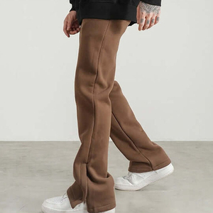 Pantalon de survêtement en toile léger personnalisé pour hommes Baggy Track évasé Design empilé Joggers de haute qualité avec taille élastique - Product Image 4