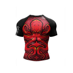 Camisetas de Compresión Personalizadas de Alta Calidad para Hombre, Camisetas de Secado Rápido para Gimnasio y Fitness, Conjunto de Camiseta y Pantalones Cortos de Poliéster Sublimado - Product Image 3