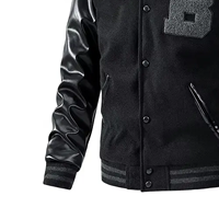 Veste universitaire d'hiver pour homme, style Chicago, en toile, col montant, broderie personnalisée, patch sur le devant, respirante, séchage rapide, taille sur mesure