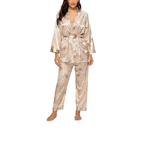 Elegante Casual Vintage Floral de talla grande ropa de dormir de mujer suave transpirable estambre tela verano camisones liso teñido Simple - Product Image 5