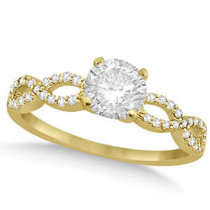 Ensemble de bagues de mariage en or jaune 14 carats avec diamant rond infini torsadé 1,63 ct - Product Image 4