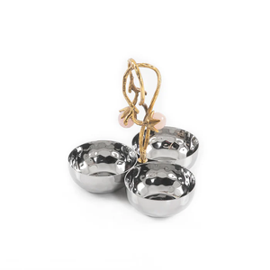 ชุดตกแต่งโต๊ะแบบหรูหราจากโรงงานผู้ผลิตและผู้จำหน่ายผลิตภัณฑ์งานฝีมือ2ชิ้นทำจากอลูมิเนียมชามโลหะ - Product Image 6