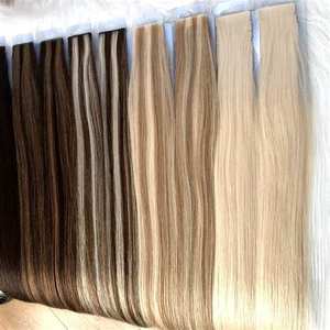 100% Remy Virgin <b>Human</b> <b>Hair</b> <b>Extensions</b> Double Drawn Straight Tape Invisibly Secured with Invisible Tape Made in CA - Product Image 4