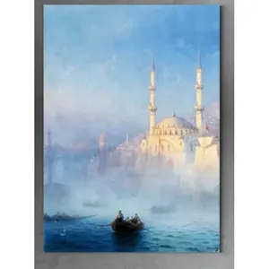 Impression sur toile de la mosquée Nusretiye de Fida Aivazovsky dans le Bosphore brumeux - Product Image 6