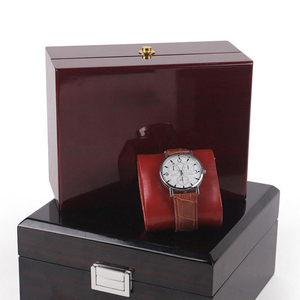 Caja de Reloj de Madera Negra Mate con Detalles Naranjas, Estuche de Lujo para Reloj Mecánico de Una Sola Ranura, Personalizable con Logotipo, Venta al Por Mayor - Product Image 4