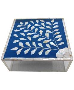 Traditional Mother Pearl Inlay <b>Wooden</b> <b>Lid</b> Container <b>Box</b> Plain Floral Design Serving Tray for Kitchen Home Office Restaurant Use - Product Image 5