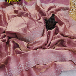 Conjunto de Sari de seda Tibby a granel, blusa de seda Benglori bordada con lentejuelas y encaje, combo de Sari de seda de lujo. - Product Image 1