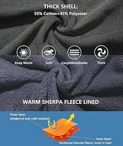 Sudaderas Casuales de Invierno para Hombre, Color Sólido, Poliéster/Algodón, Felpa, Corte Regular con Diseño de Bolsillo, Ecológicas, de Secado Rápido y Transpirables - Product Image 5