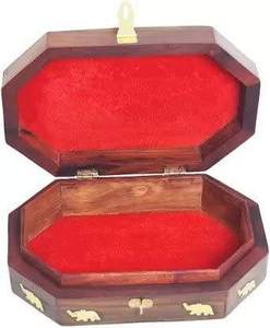 Caja de madera Náutica para el hogar y la decoración hecha a mano de madera Rectangular tallas intrincadas decoración joyero marrón regalo - Product Image 3