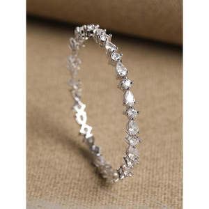 Fino # Brazalete Solitario de Plata de Ley 925 con Circonita Suiza y Baño de Rodio - Regalo para Mujeres y Niñas - Product Image 2