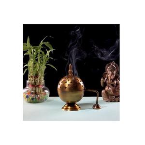 Quemador de incienso de Metal con acabado de latón plateado de diseño moderno, soporte de incienso elegante, incienso de sándalo Natural 100% - Product Image 4