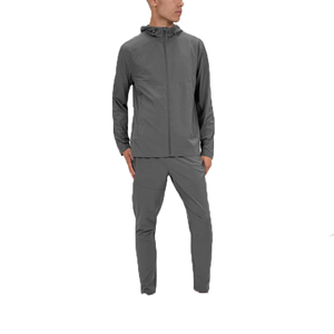 Haute qualité personnalisé en Nylon Zip coupe-vent piste ensemble bande réfléchissante Gym sport survêtement pour hommes 100% coton saison d'été - Product Image 1