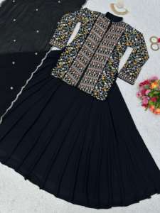 โซน choli Fab แฟนซีผ้าจอร์เจียเทียมคุณภาพสูงงานเรียงลำดับล่าสุดสไตล์ปากีสถาน Saree ผู้ใหญ่ salwar kameez - Product Image 5