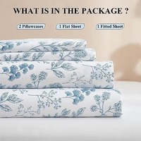 Parure de draps de mariage personnalisable 4 pièces, luxe, écologique, rafraîchissante et douce, blanc uni, poches profondes 16 pouces, 100% polyester tissé