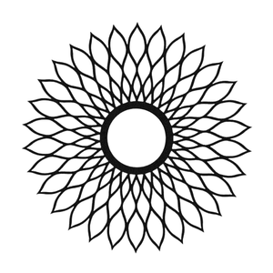 Haute qualité nouveau style moderne fer rond métal verre feuille Design support mural miroir suspendu Sculpture couleur noire - Product Image 1