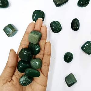 Cristales curativos semipreciosos naturales con piedras caídas de Jade verde pulido al por mayor para la fabricación y decoración de joyas - Product Image 6