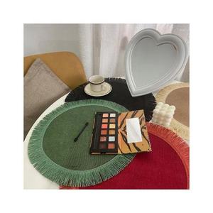 Round Tasselled White Laced Beige Colour Embroidered Custom Luxury Wholesale Pure Quality Cotton Dining Trendy Table Place Mats - Product Image 5