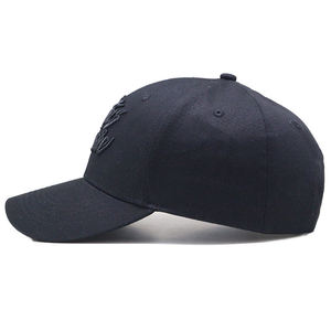 Gorras de Béisbol Personalizadas con Logotipo, 6 Paneles, Visera Curva, Impresión por Transferencia de Calor en Algodón, Ajustables, Unisex, Negras, Deportivas - Product Image 3