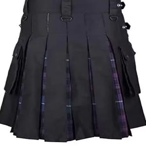 Fabricante de Buena Calidad, Servicio OEM ODM, Kilt Moderno Utilitario Negro para Hombre con Color y Tela Personalizados, Entrega Rápida - Product Image 4