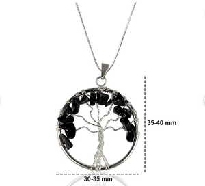 ที่ดีที่สุดที่มีคุณภาพร้อนขายจำนวนมากต้นไม้ธรรมชาติของชีวิตคริสตัลจี้สีดำทัวร์มาลีนสำหรับการทำเครื่องประดับ - Product Image 2