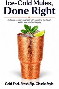 Vaso de Cobre Artesanal Divris con Acabado Martillado, Gran Capacidad, Estilo Vintage, Portátil, para Uso Doméstico - Product Image 2