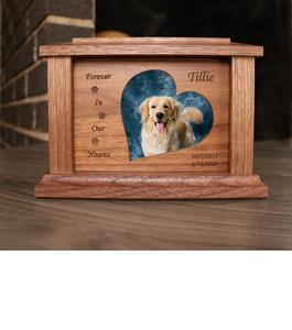 Wood Pet Urn For <b>Ashes</b> <b>Dog</b> Cat <b>Box</b> Personalized Cremation Casket Engraved Bespoke Small Medium Large - Product Image 5